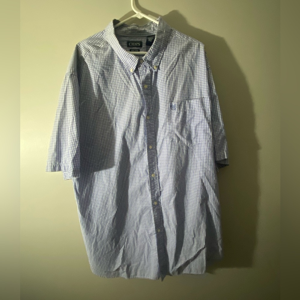 Chaps Blue Casual Button Down Shirt